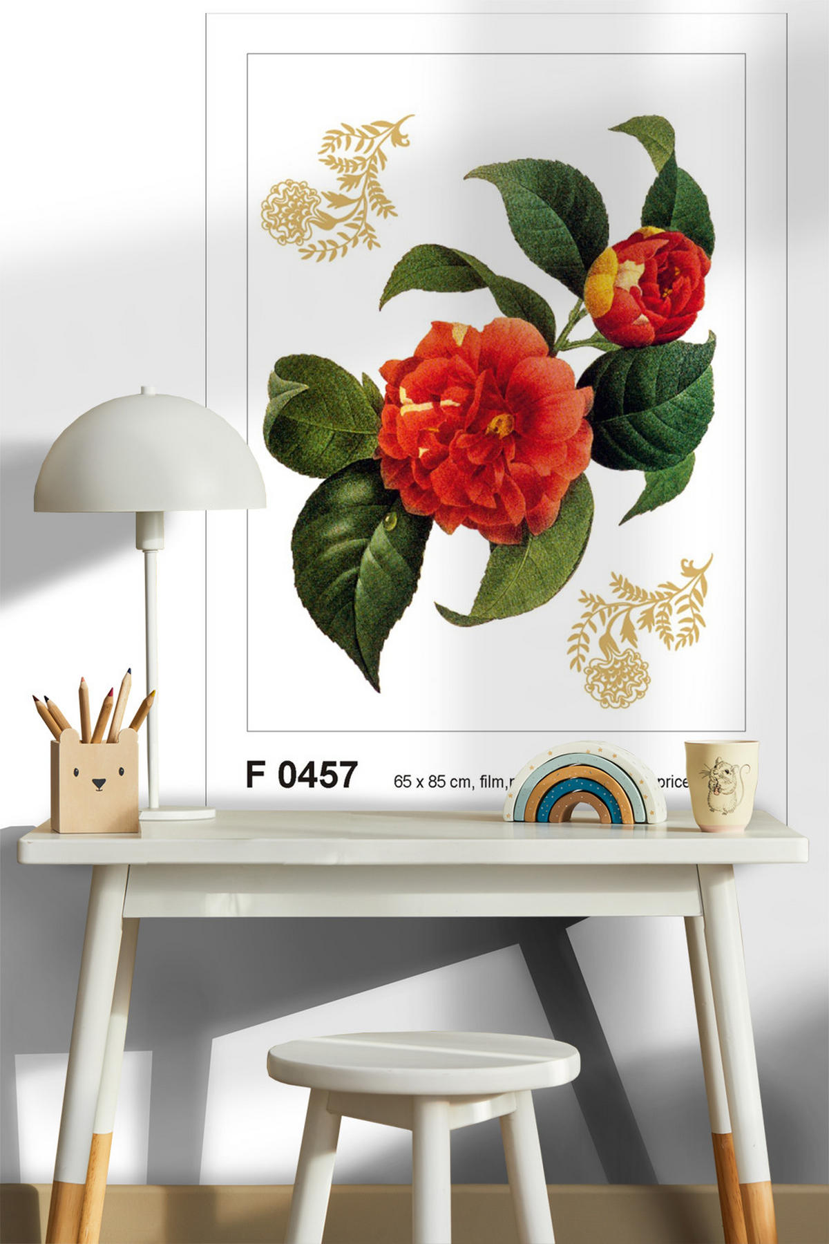 WANDTATTOO Blumen 85 x 65 cm - Rot, Papier (85/65/65cm) - Sanders & Sanders