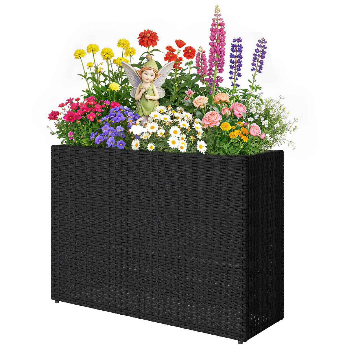 HOCHBEET DE-16060 höhenverstellbar Schwarz - Schwarz, Metall (81/58/28cm) - ComfortXL