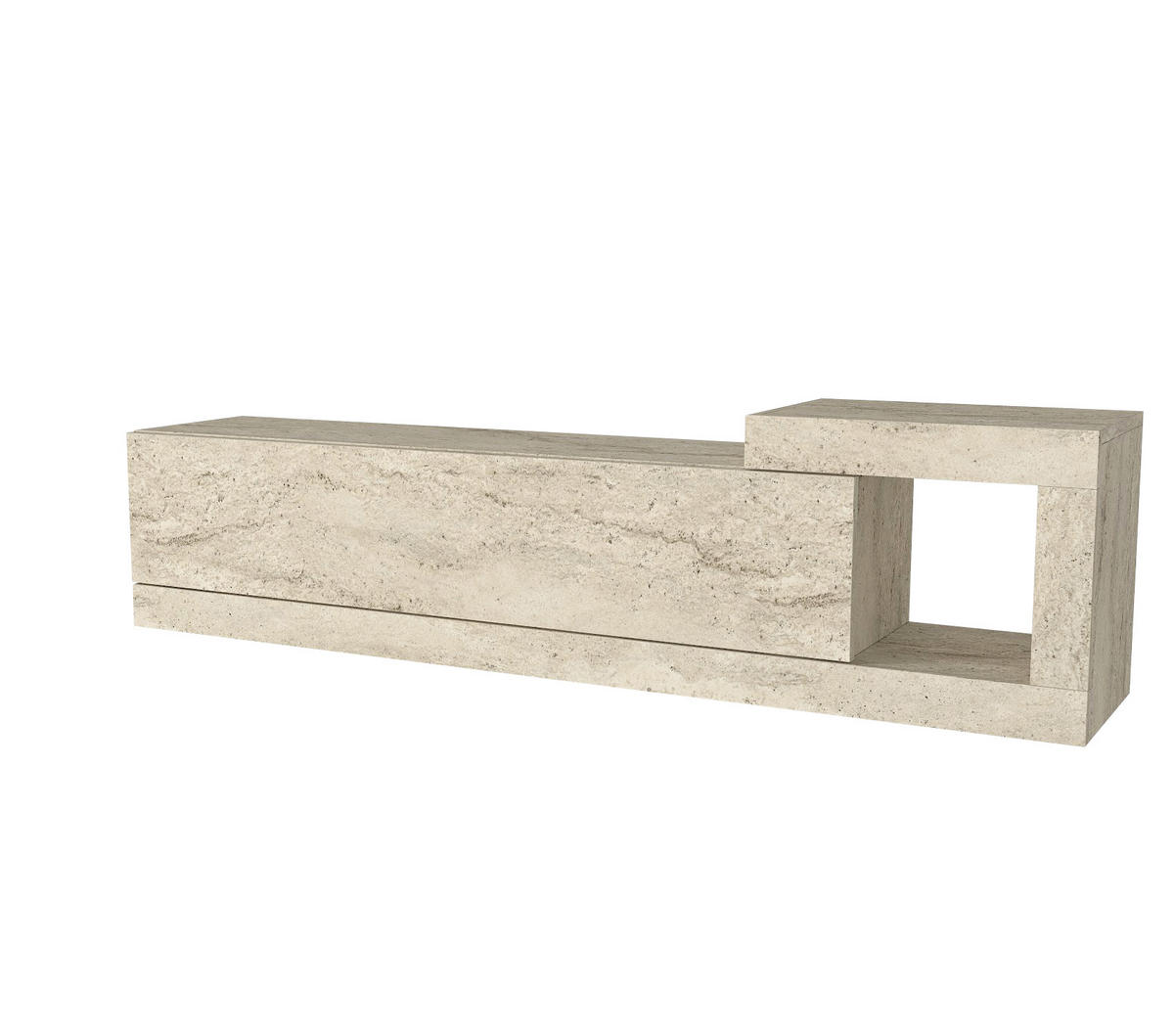 MOEBEL17 TV Lowboard 150 cm – Modernes Lowboard TV Schrank – TV Board Wohnzimmer – Fernsehtisch – TV Möbel Sideboard Modern – Modell Bliss - Beige, Holzwerkstoff (150/37/30cm) - moebel17