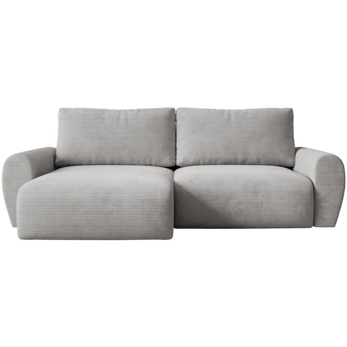 ECKSCHLAFSOFA Poss L hellgrau links - Hellgrau, Textil (253/153cm) - Beautysofa