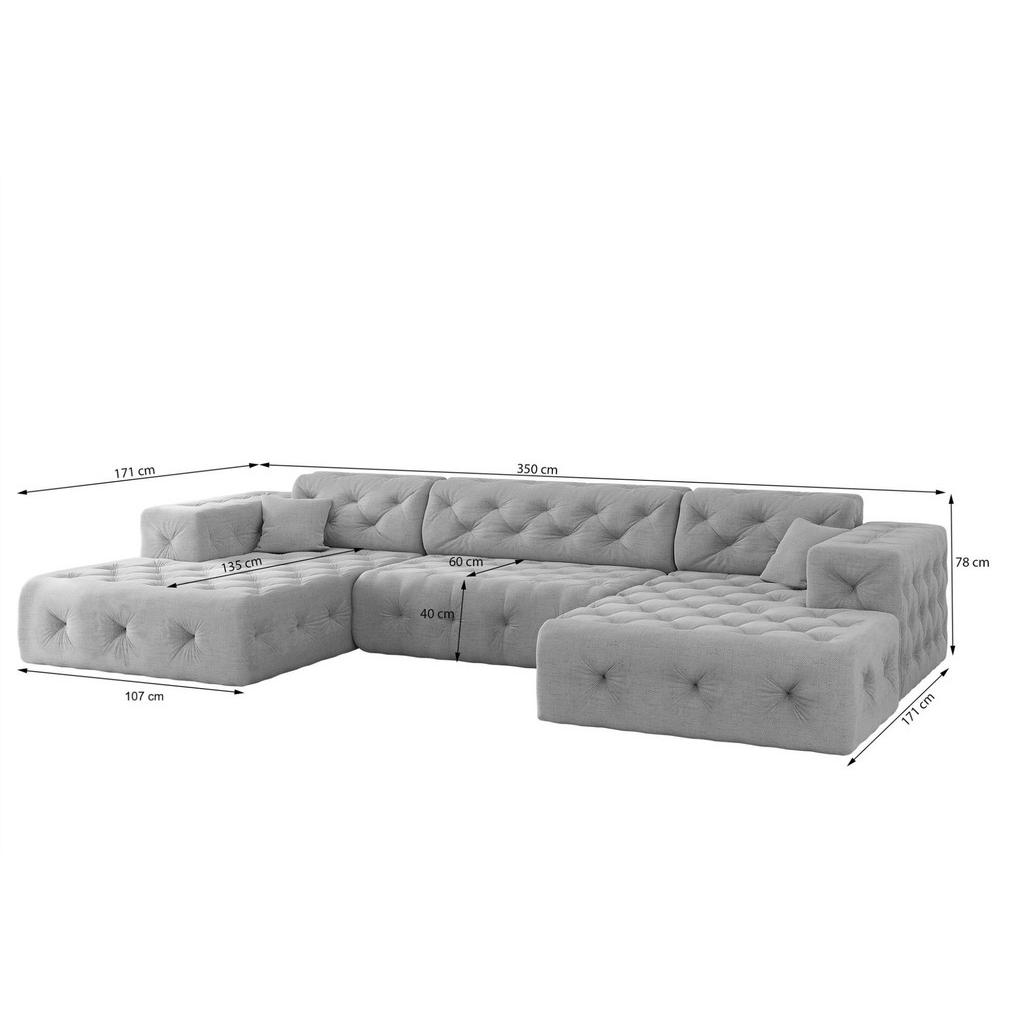 Thumbnail - Fun Möbel Wohnlandschaft, Grün, Textil, 350x78x171 cm, Wohnzimmer, Sofas & Couches, Wohnlandschaften, Wohnlandschaften i...