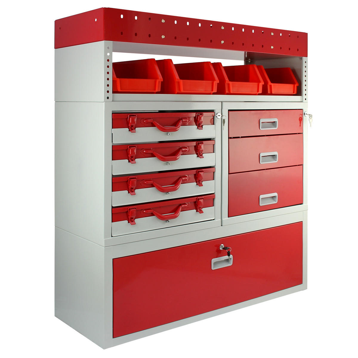 FAHRZEUGEINRICHTUNG Autoregal Werkzeugschrank - Rot, Metall (101.6/117.8/36cm) - Monstershop