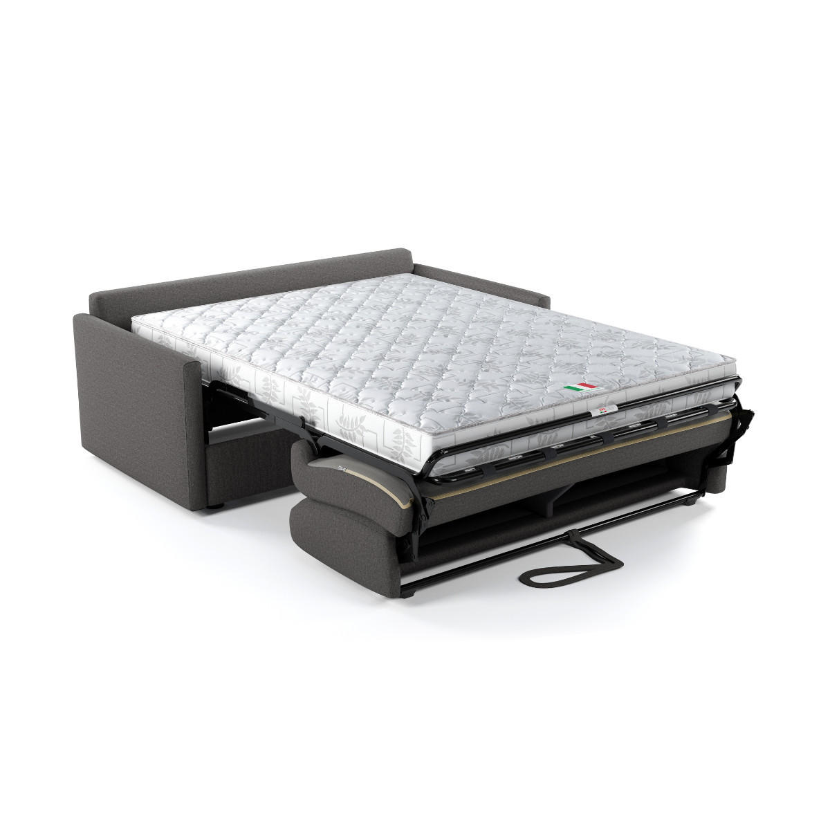 SOFA 3 sitzer aus anthrazitgrauem stoffumwandelbar lucia 175/100/87 cm - Anthrazit, Holz (175/87/100cm) - Calicosy