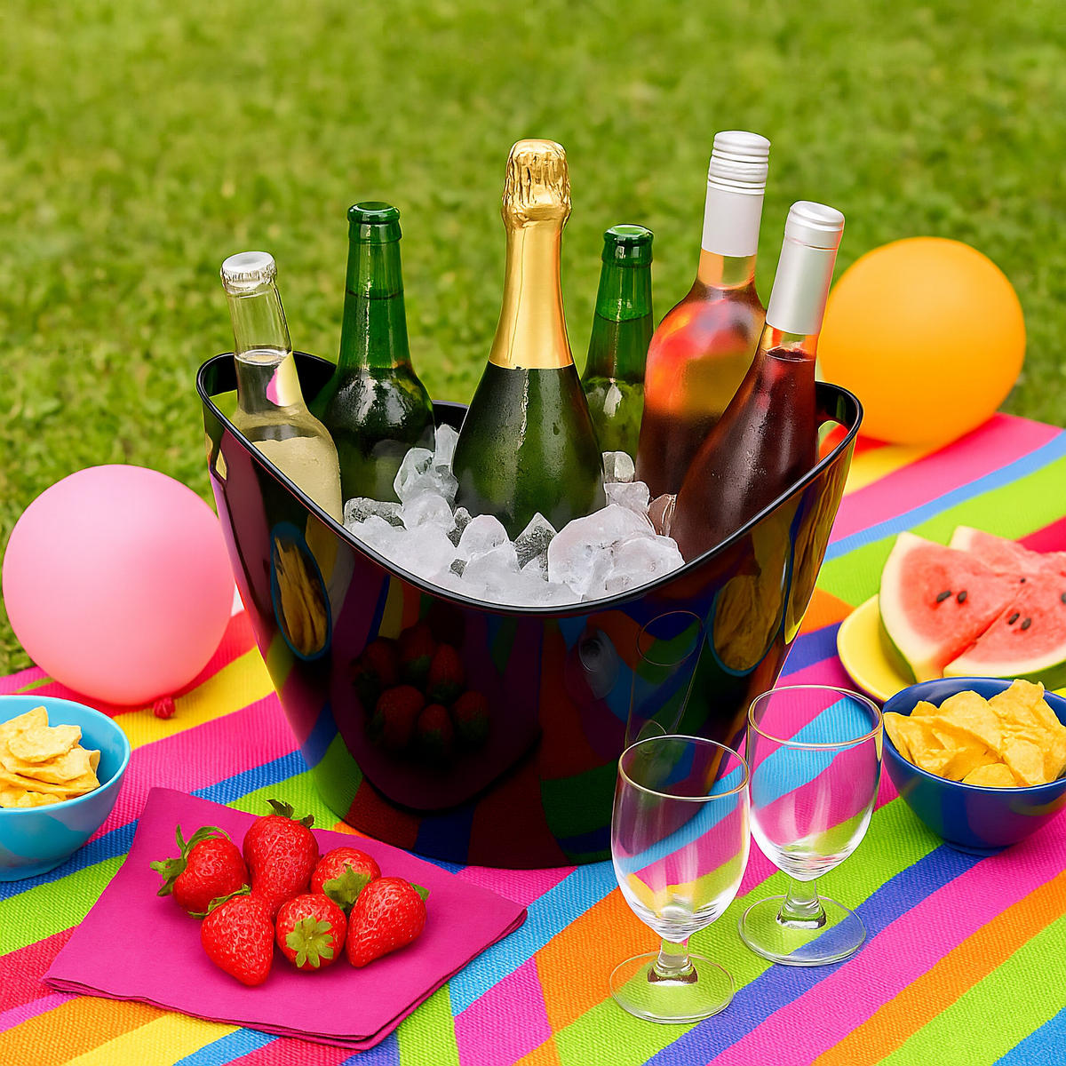 EISEIMER - Schwarz, Kunststoff (34.5/25.5cm) - Relaxdays