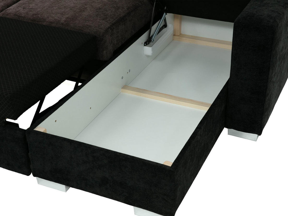 ECKSCHLAFSOFA Pedro 2rLC - Hellbraun/Silberfarben, Holz/Kunststoff (235/170cm) - MIRJAN24