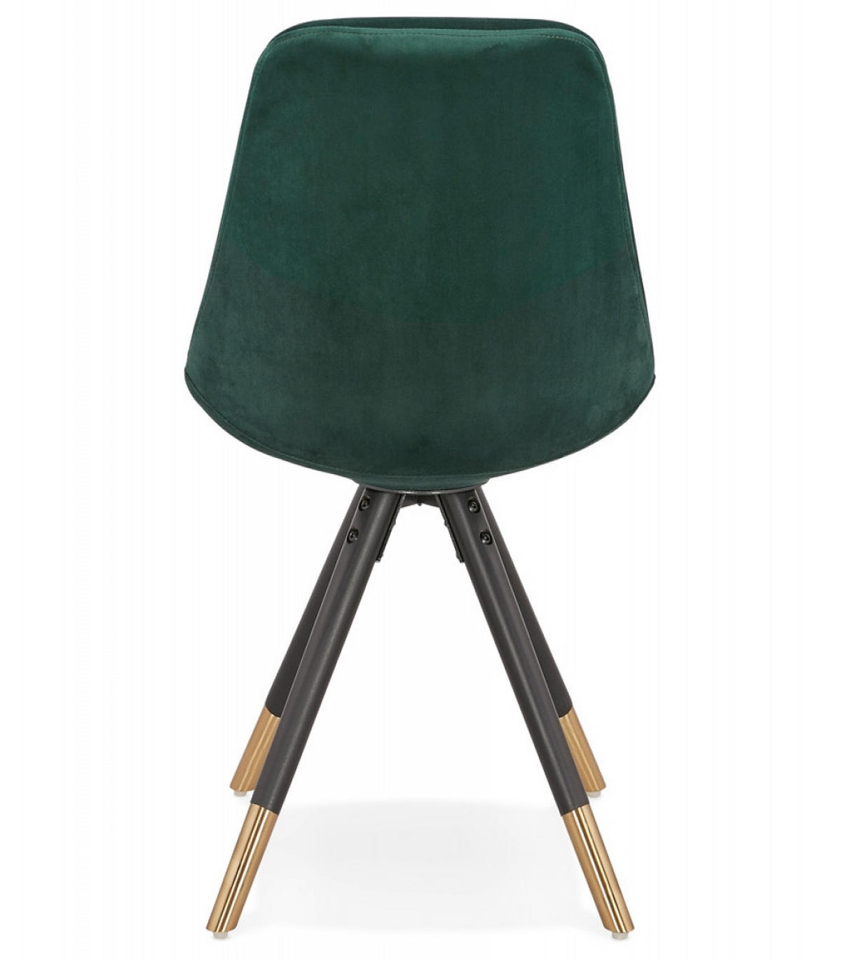 STUHL Stoffbezug Holzgestell mit Goldakzenten, Grün 48x56x83 cm - Schwarz/Grün, Holz/Buchenholz (48/83/56cm) - KADIMA DESIGN