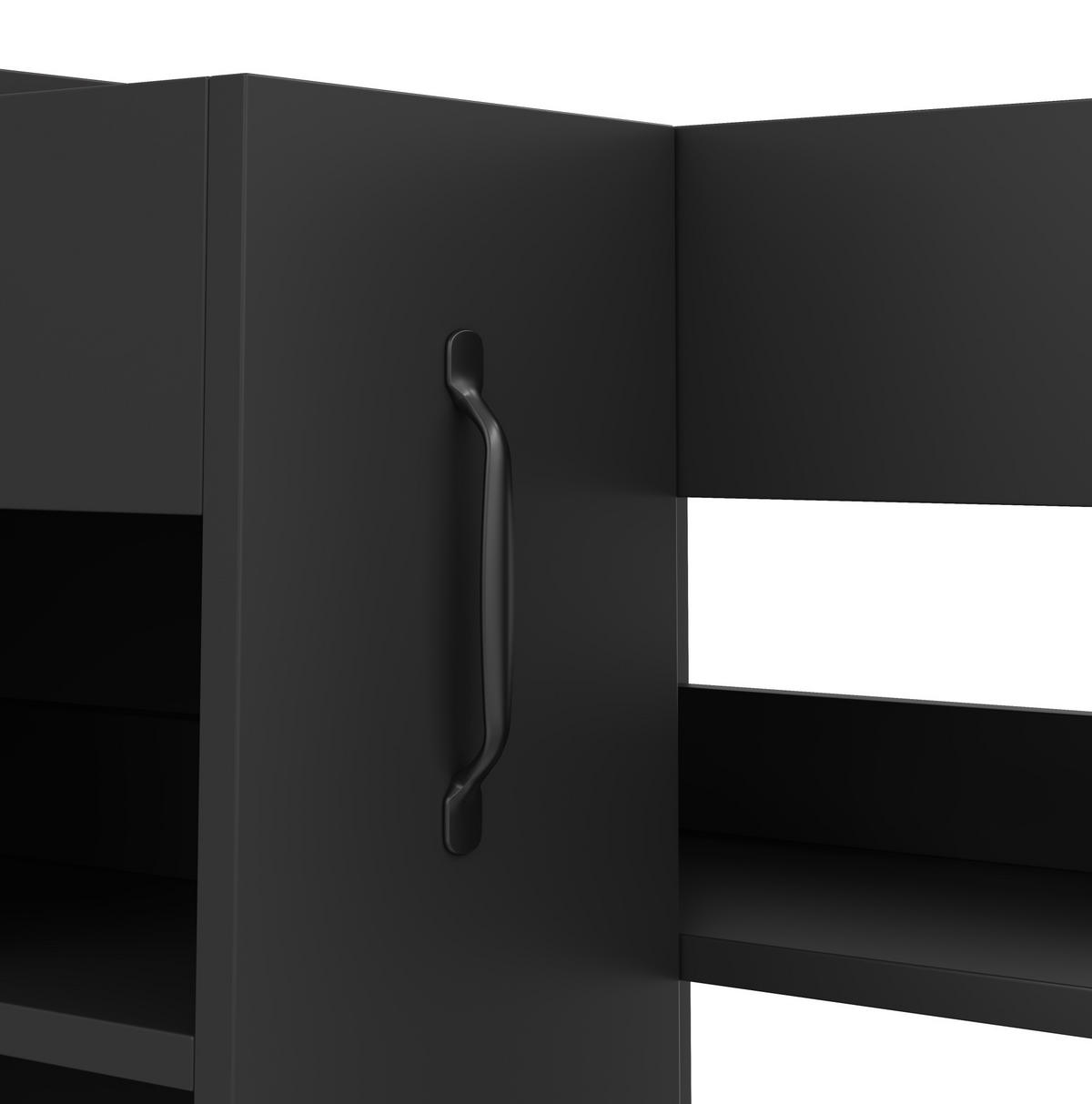 SIDEBOARD 52/50/75 cm Schwarz aus Spanplatte mit Rollen - Schwarz, Holzwerkstoff (50/75/52cm) - OKMYHOME