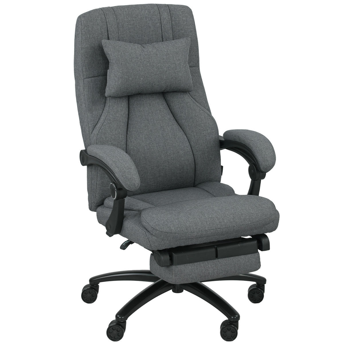 DREHSTUHL DE-05049 USB-Schnittstelle & schwenkbare Räder Dunkelgrau - Dunkelgrau, Metall (74/117/64cm) - ComfortXL