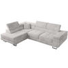 ECKSOFA Anton mit Schlaffunktion Weiß Cord - Silberfarben/Weiß, Textil/Metall (142/275cm) - Bromarkt