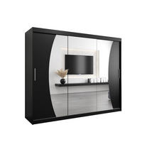 SCHWEBETÜRENSCHRANK 200/250/62 3-türig - Silberfarben/Schwarz, Holz/Kunststoff (250/200/62cm) - MÖBEL KRYSPOL