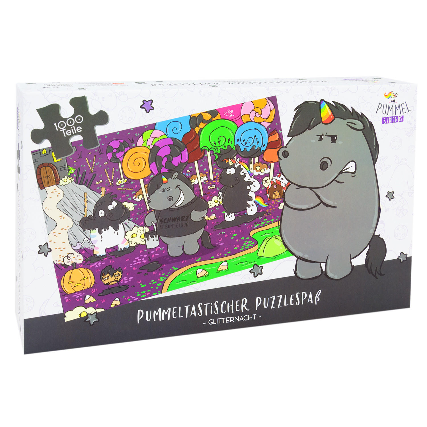 PUZZLE Pummel & Friends Grummeleinhorn Glitternacht 1000 Teile - Multicolor, Karton (33.5/20cm) - United Labels
