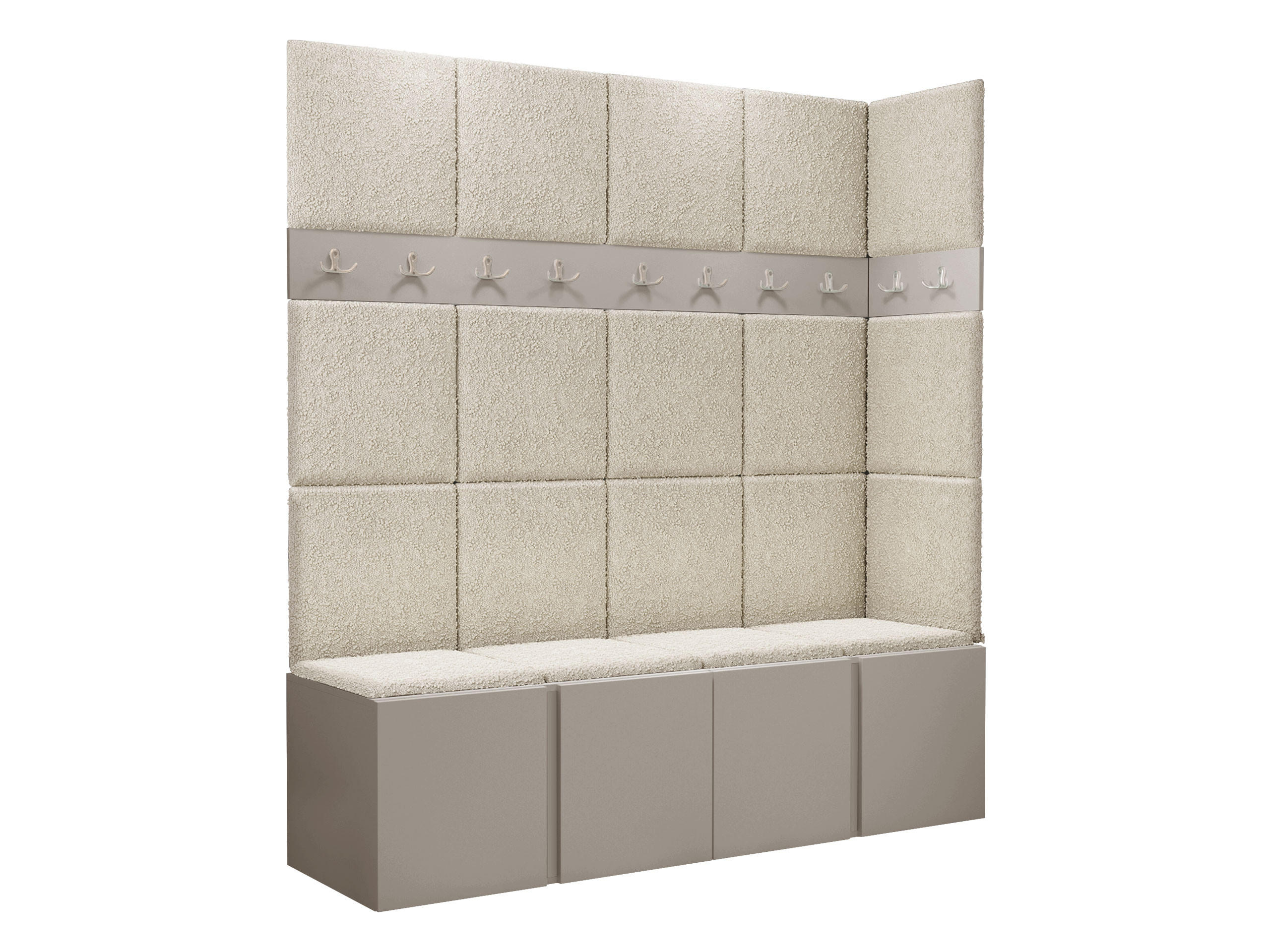 GARDEROBEN-SET Orion II - Kaschmir/Creme, Holzwerkstoff/Kunststoff (168/186/46cm) - MIRJAN24