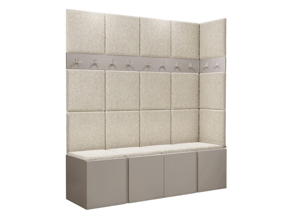 GARDEROBEN-SET Orion II - Kaschmir/Creme, Holzwerkstoff/Kunststoff (168/186/46cm) - MIRJAN24