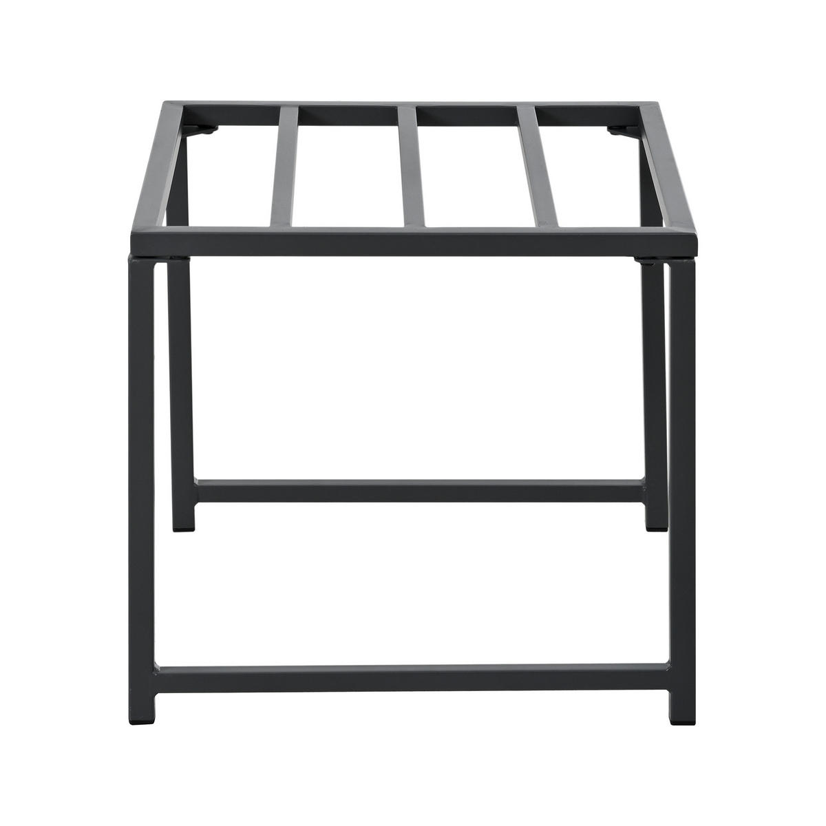 GARTENSETS aus Metall/Glas 117x117 cm Schwarz mit wasserabweisenden Kissen - Schwarz, Metall - Modfu