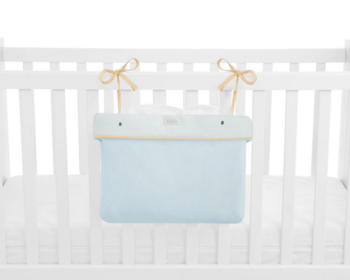 WICKELTASCHE 311080600 blau Baumwolle, Stickereien, Bindebänder, 33 x 23 x 8 cm, Aufbewahrungskorb - Blau, Textil (35/7/42cm) - Kikka boo