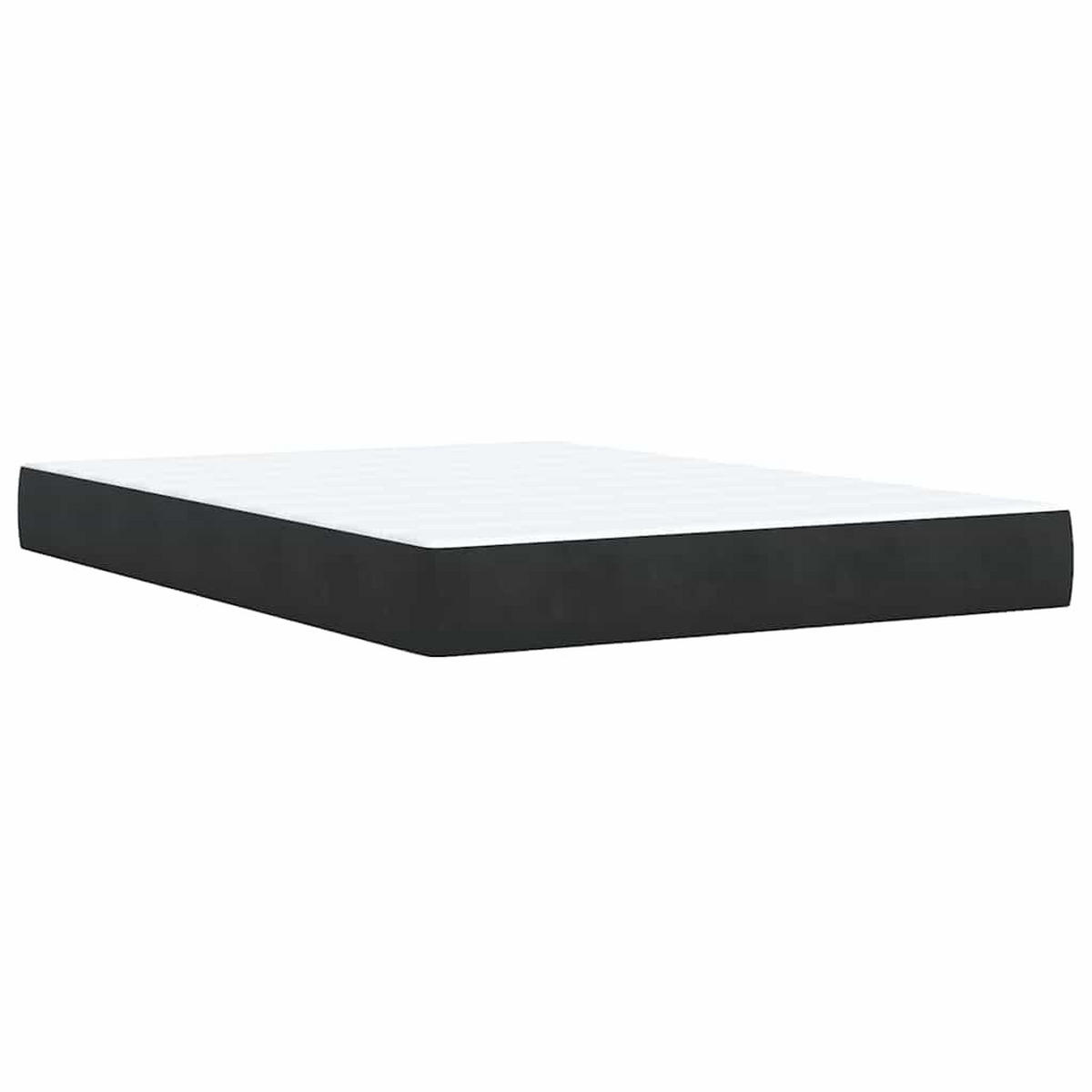 BOXSPRINGBETT Mit Matratze Schwarz 140/200 Cm Samt - Schwarz, Textil (140/200cm) - vidaXL