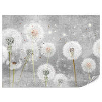 FOTOTAPETE für Schlafzimmer Retro Löwenzahn Beton Minimalistisch 450x315 - Gelb/Weiß, Papier (450/315cm) - Muralo