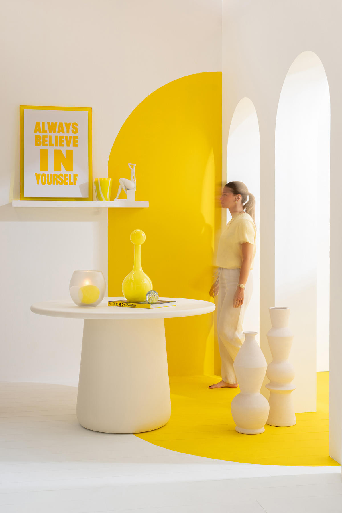 VASE BONNY Weiß - Weiß, Keramik (72cm) - J-Line
