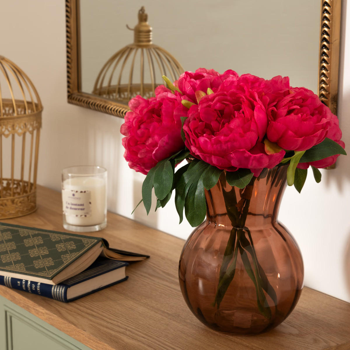 KÜNSTLICHE PFINGSTROSEN Bely 4er-Set - Rosa, Kunststoff (31cm) - Atmosphera Createur d´interieur