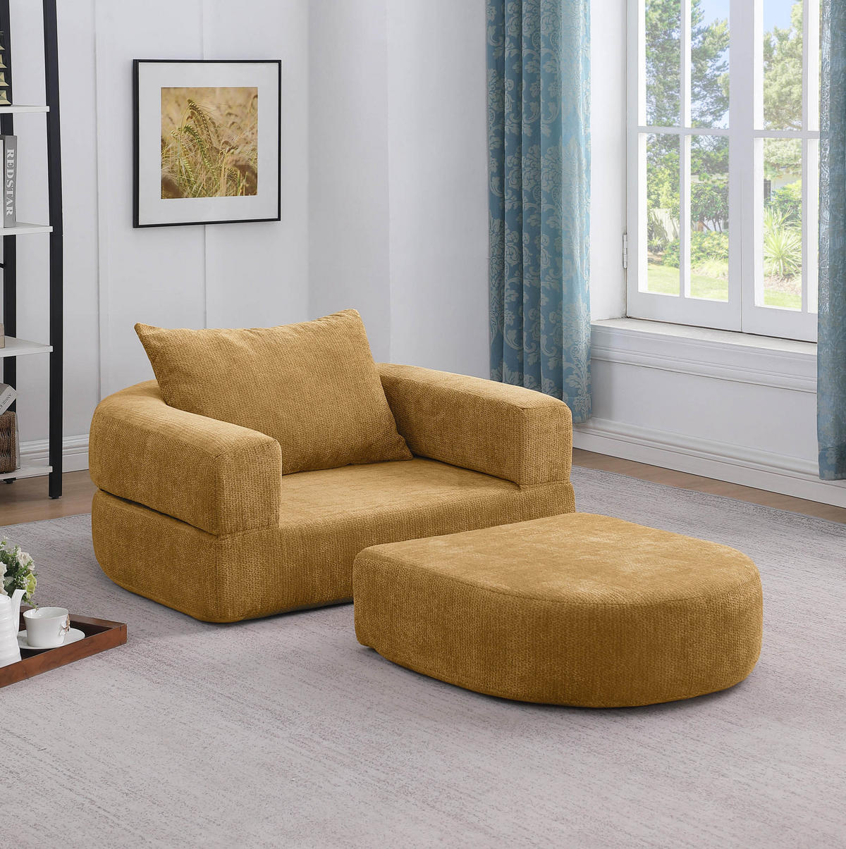 SOFA modulare Wohnlandschaft Chenille Yellow - Gelb, Kunststoff (90/41/101cm) - Meubliv