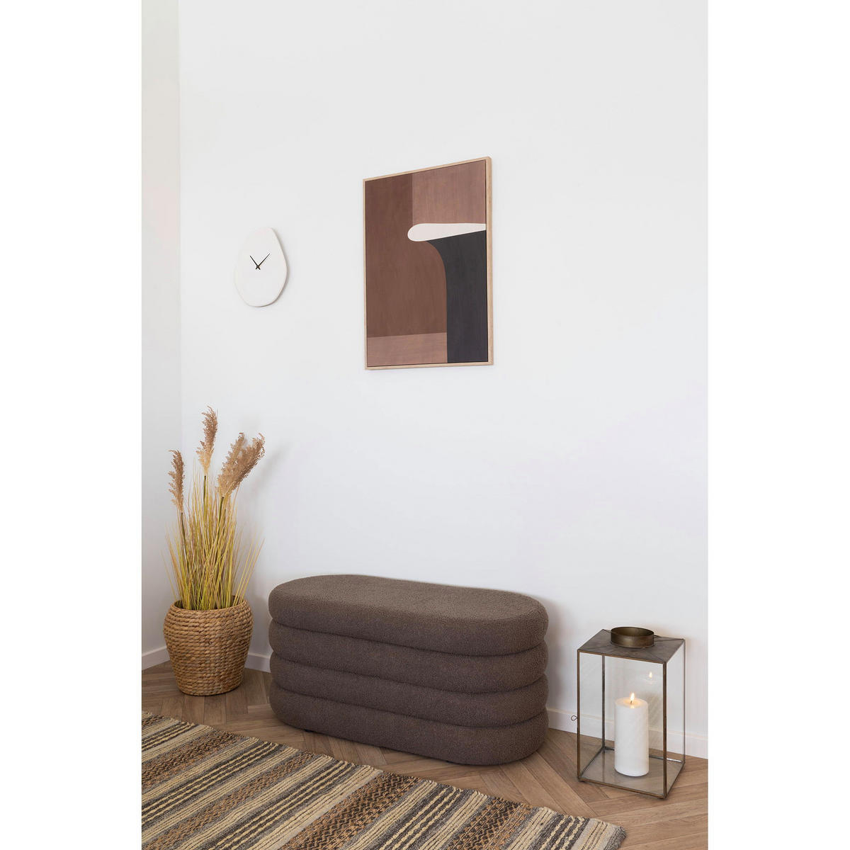 DARTFORD Bank mit Stauraum 103x45x44 cm Braun - Braun, Textil (103/44/103cm) - tinkaro