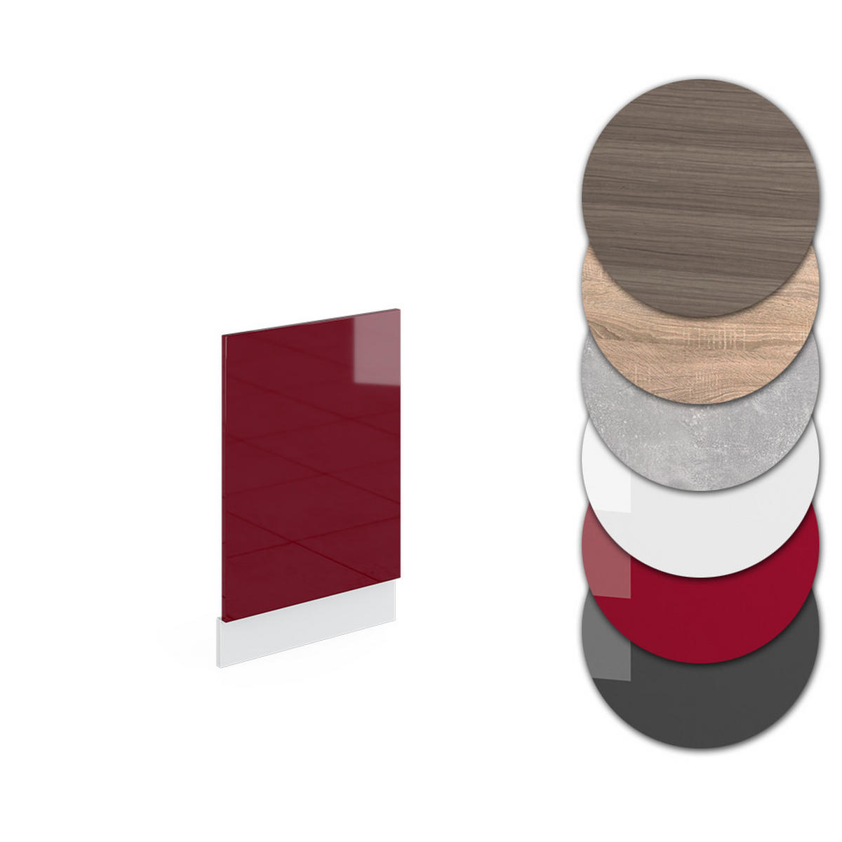 FRONTBLENDE R-Line Rot Hochglanz 45 cm , AP Marmor - Rot/Weiß, Holzwerkstoff (45/57.2/1.6cm) - Vicco