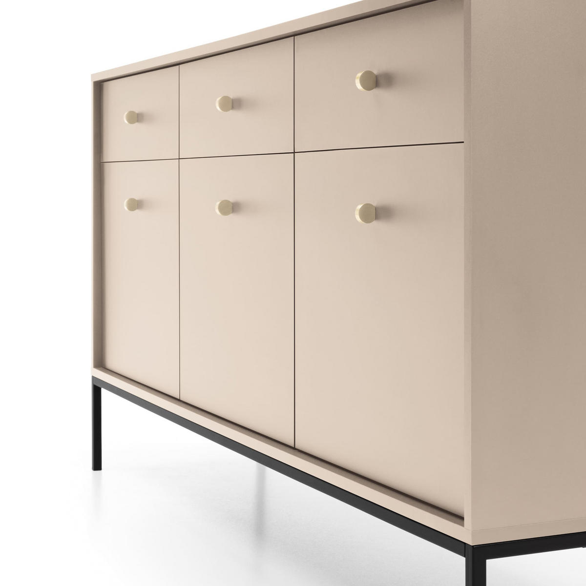 KOMMODE - kommode Melody III 154 Beige + Gold - Beige/Goldfarben, Holzwerkstoff (154/83/39cm) - Möblo