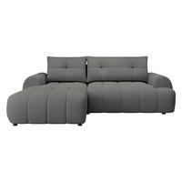 ECKSOFA Fiorano, Seite: Links - Schwarz/Grau, Holz/Kunststoff (265/177cm) - MIRJAN24