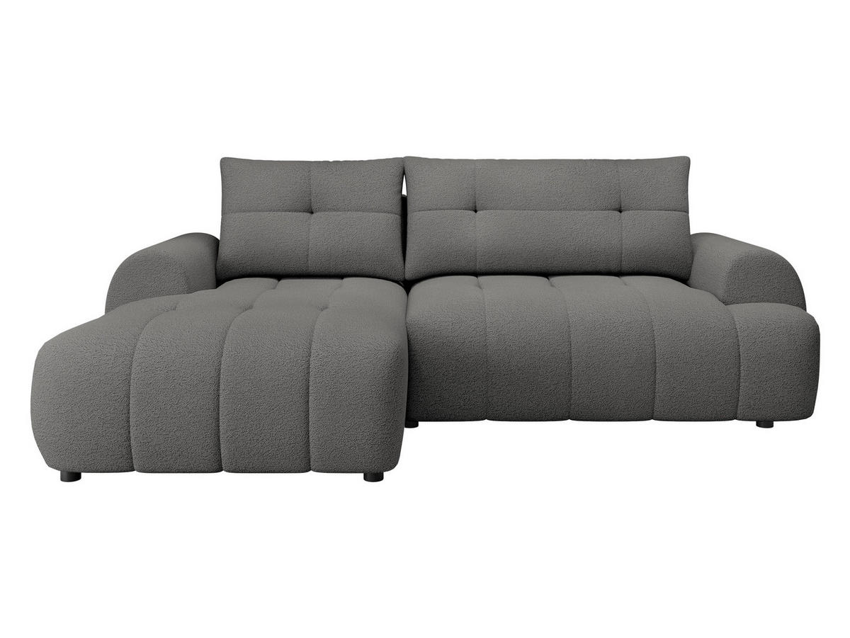 ECKSOFA Fiorano, Seite: Links - Schwarz/Grau, Holz/Kunststoff (265/177cm) - MIRJAN24