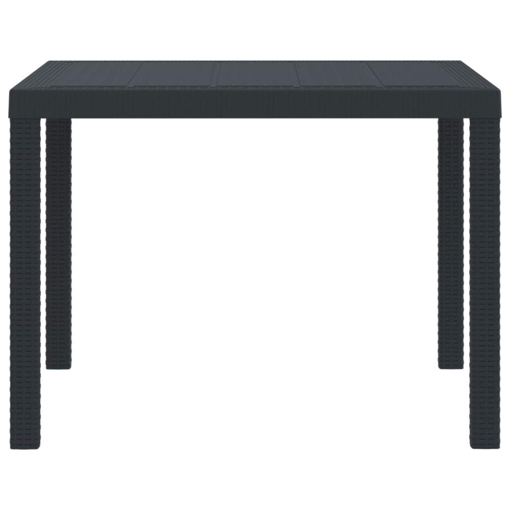 GARTENTISCH Anthrazit 100/100/73 Cm Poly-Rattan - Anthrazit, Kunststoff (100/100/73cm) - vidaXL