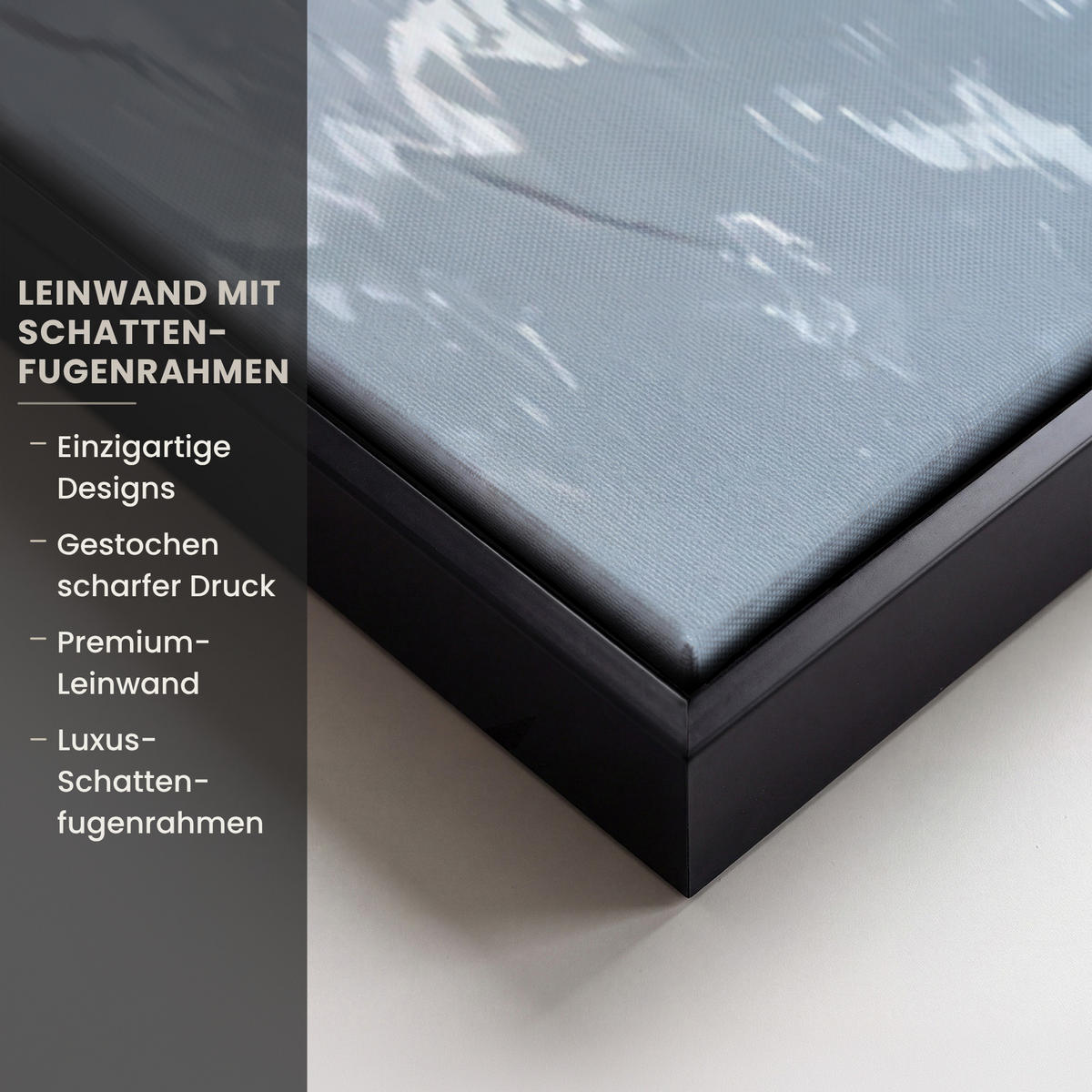 LEINWAND Bilder mit Rahmen - Vögel - Zweig - Winter - Schnee - 80x120 - Pastellblau, Textil (80/120cm) - MuchoWow