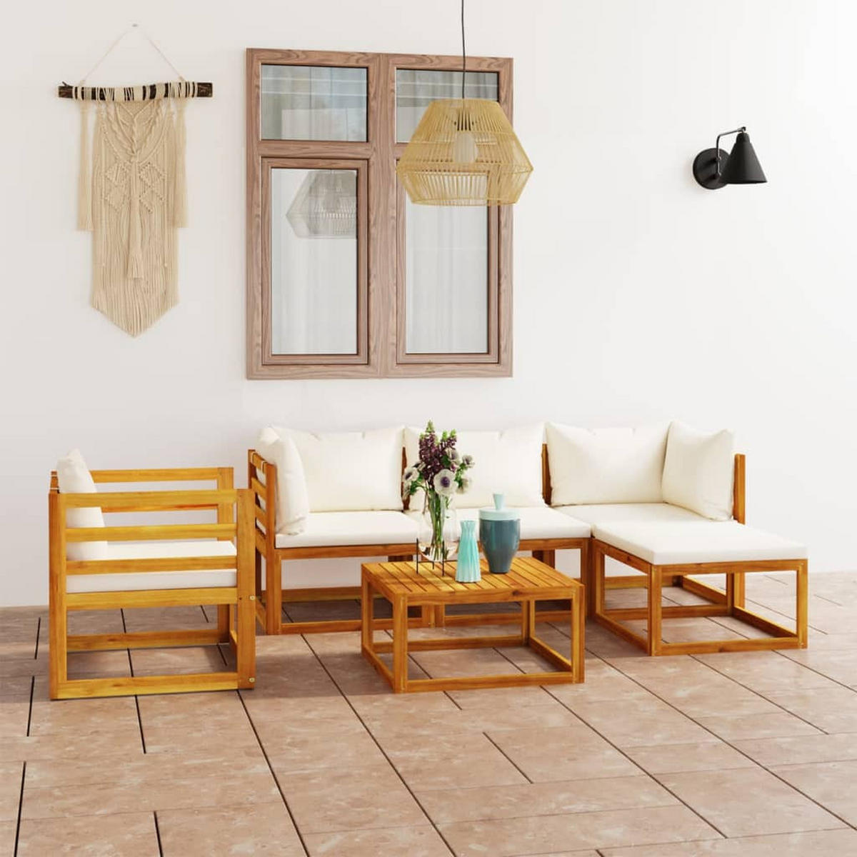 GARTENSET Remington 6-teilig - Creme, Holzwerkstoff - Nettlife