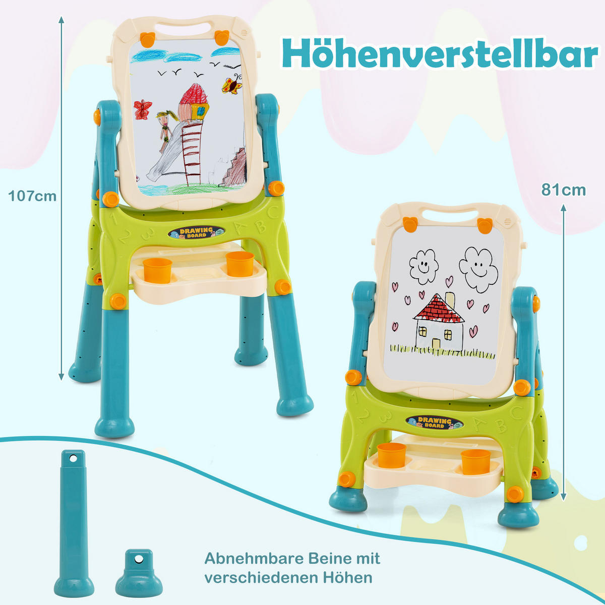 KINDERTAFEL Mehrfarbig - Blau/Multicolor, Kunststoff (48/109/61cm) - COSTWAY