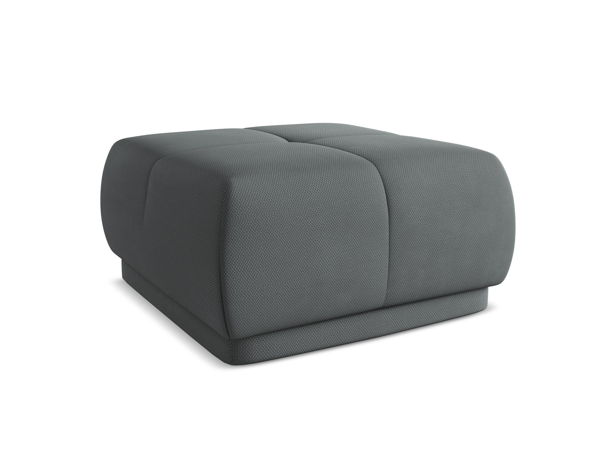 POUF Chenille Stoff Grau - Schwarz/Graphitfarben, Kunststoff/Textil (60/35/60cm) - Makamii