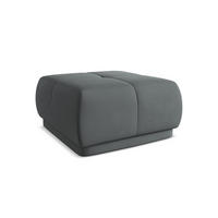 POUF Chenille Stoff Grau - Schwarz/Graphitfarben, Kunststoff/Textil (60/35/60cm) - Makamii