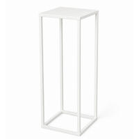 DANDIBO Blumenhocker Metall Weiß Eckig 50 cm Blumenständer Beistelltisch 96482 S Blumensäule Modern Pflanzenständer Pflanzenhocker - Weiß, Metall (18/50/18cm) - DanDiBo