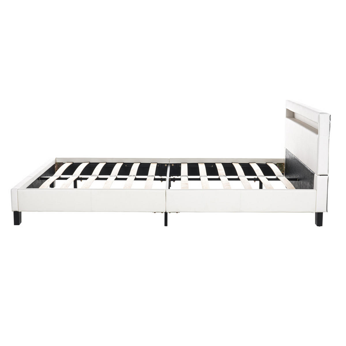 LED BETT ASTRO - Weiß, 140 x 200 cm - Weiß, Kunststoff - Home Deluxe