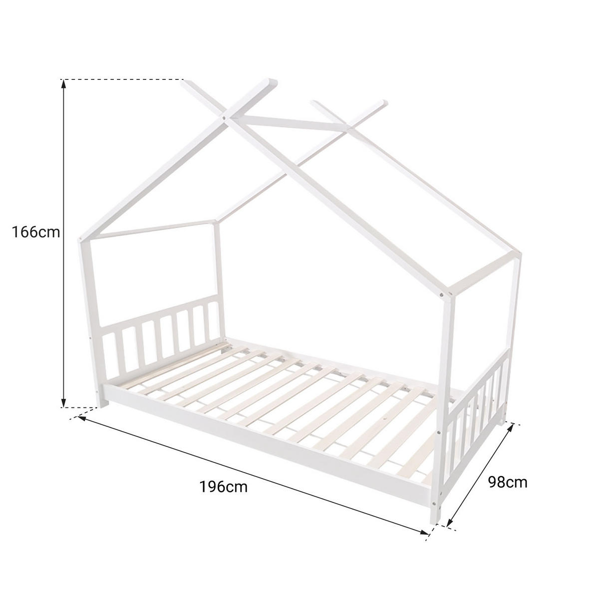KINDERBETT Gaspard Weiß 190/90 cm - Weiß, Holz - Happy Garden