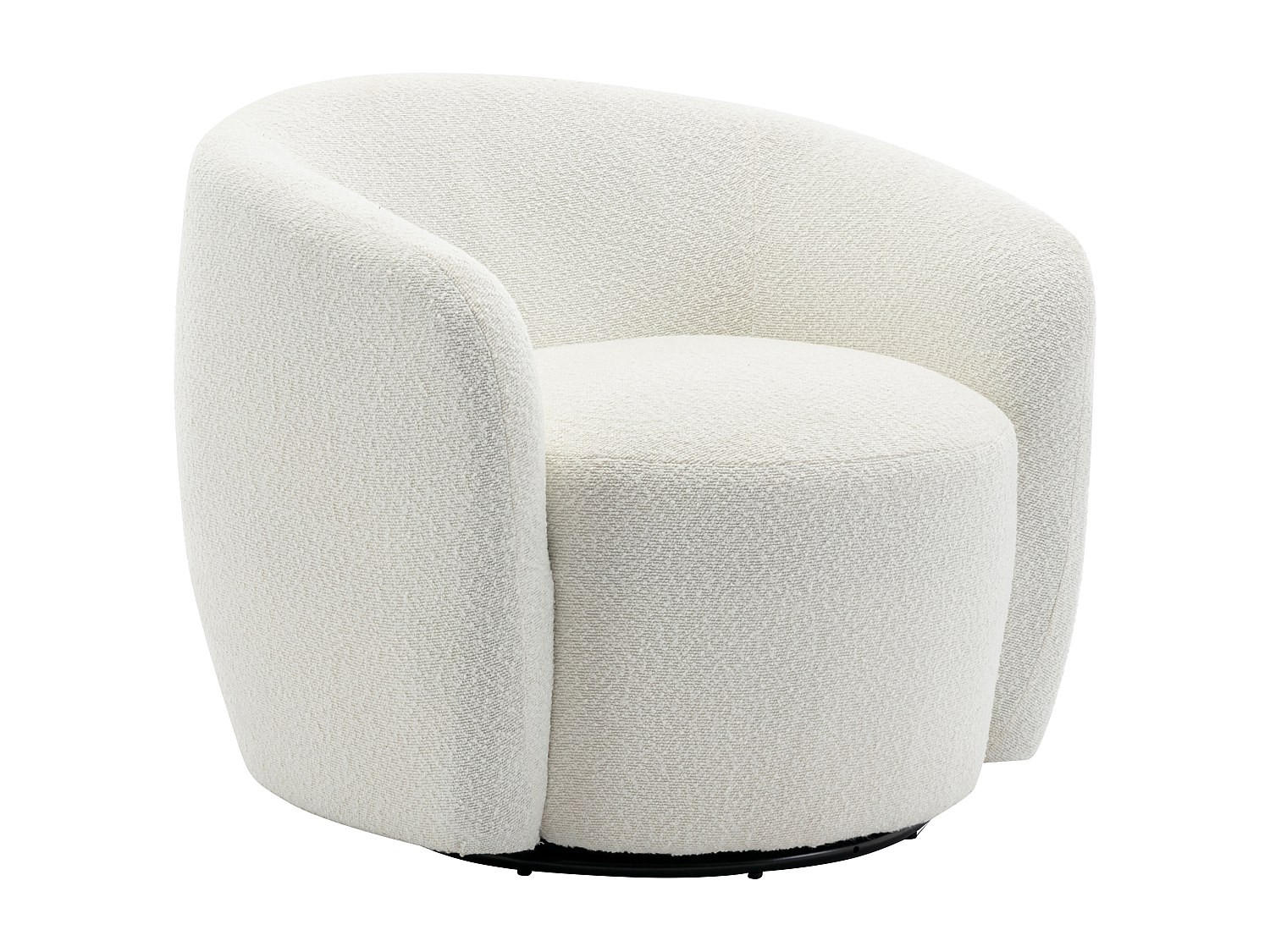 DREHSESSEL – Kunstfell – Beige – VEREIDE - Weiß, Textil (76/67/80cm) - Vente-Unique