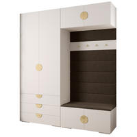 GARDEROBEN-SET 236,7/200/47 - Goldfarben/Weiß, Holz/Kunststoff (200/236.7/47cm) - Abiks Möbel