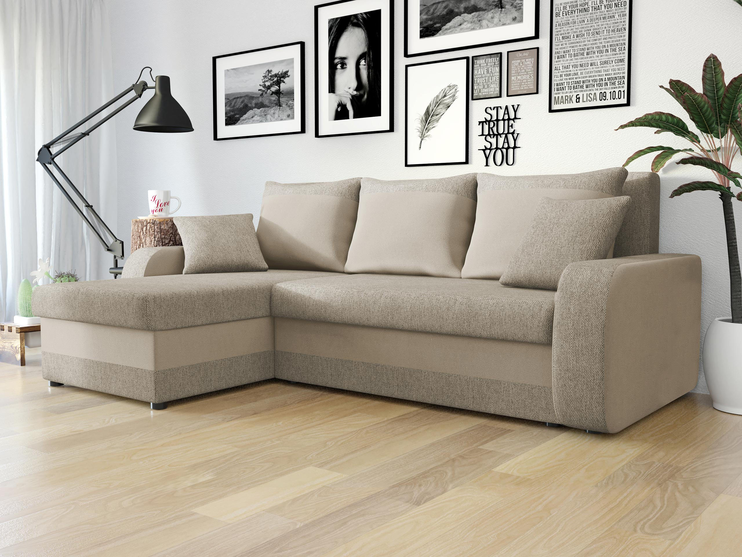 Thumbnail - Mirjan24 Ecksofa, Beige, Textil, 5-Sitzer, einzeln stellbar, L-Form,L-Form, 238x147 cm, Wohnzimmer, Sofas & Couches, Woh...