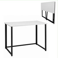 KLAPPSCHREIBTISCH MDF Metall Weiß Schwarz 80 x 40 x 74 cm platzsparend - Schwarz/Weiß, Holzwerkstoff/Metall (40/80/74cm) - Begryf