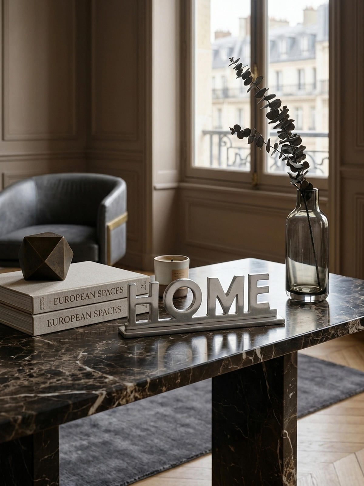 WOHNACCESSOIRE Schriftzug aus Aluminium, 22 cm Silberdeko für Tisch und Regal - Silberfarben, Metall (22/4/7cm) - KADIMA DESIGN