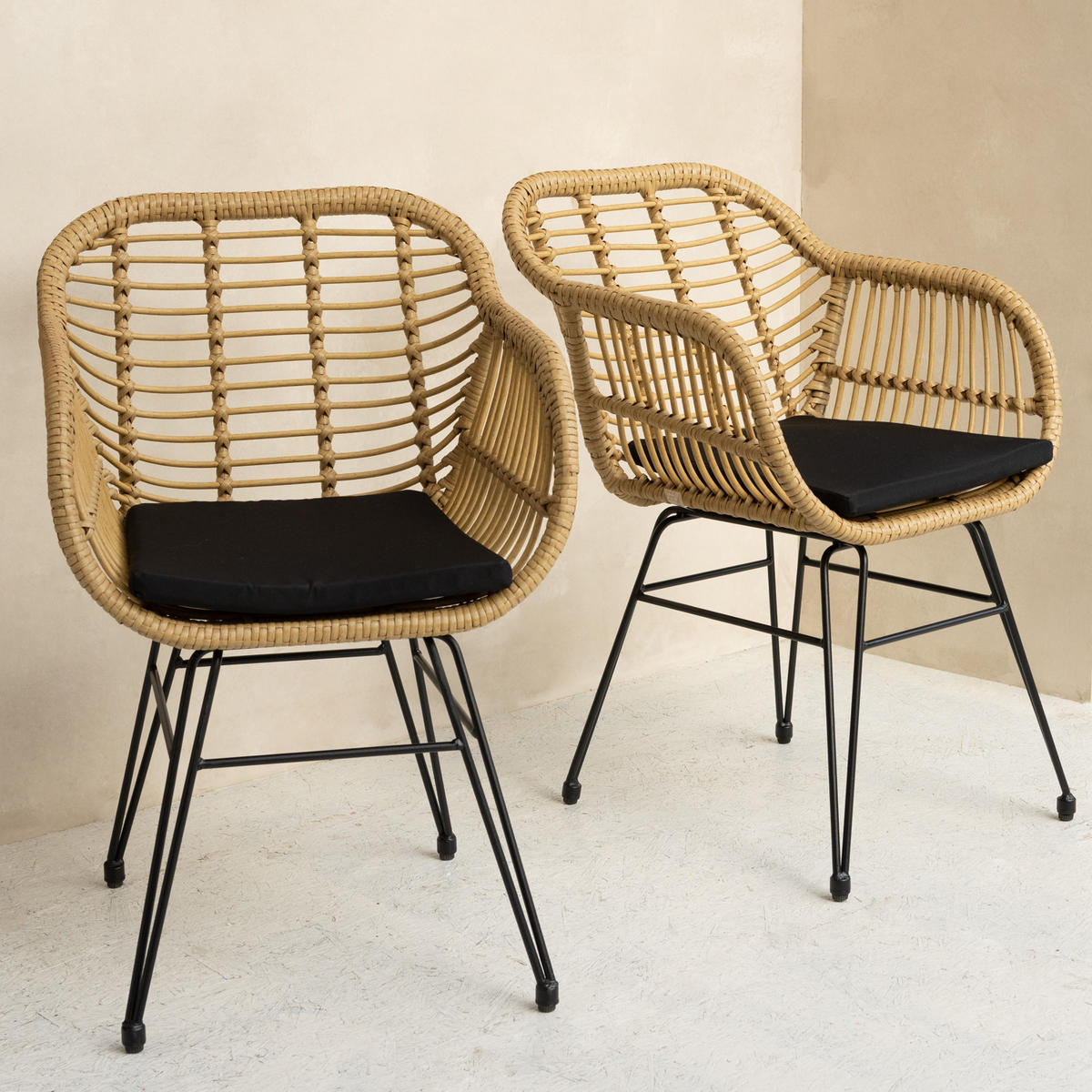 SESSEL Cinta Braun 2er-Set - Braun, Kunststoff (56/84/60cm) - Happy Garden