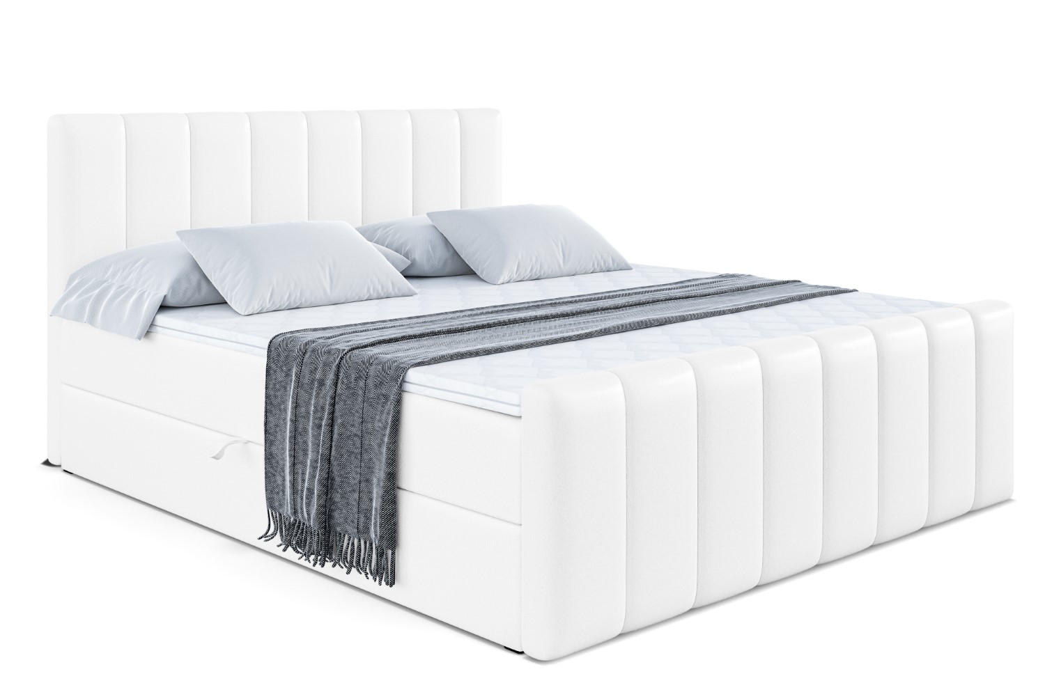 KONTINENTÁLNÍ POSTEL s matrací H4 - OTTA-Z - 120x200 cm Bílá - Sahara, kompozitní dřevo (120/200cm) - ALTDECOR