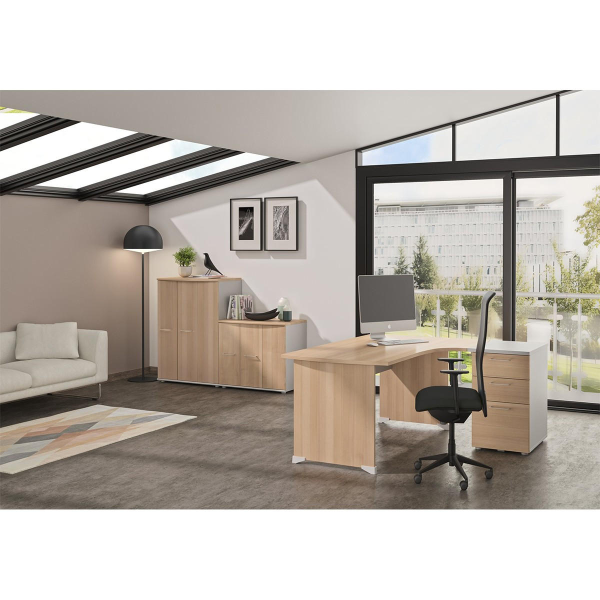 AUFBEWAHRUNG mit 3 Türen Jazz - Französische Herstellung - 120/80/74 cm - Apfelbaumfarben, Holzwerkstoff (80/74/120cm) - Calicosy