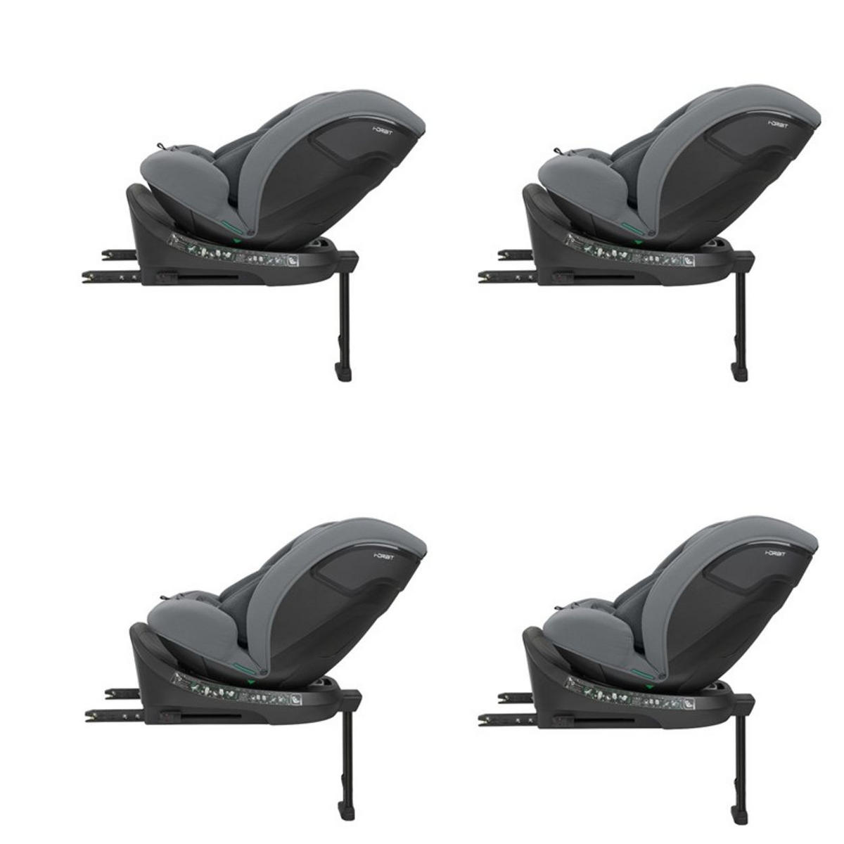 KINDERSITZ i-Orbit i-Size hellgrau (40-150cm) Gruppe 0+/1/2/3 Isofix Stützbein - Grau, Kunststoff (45/82/51cm) - Kikka boo