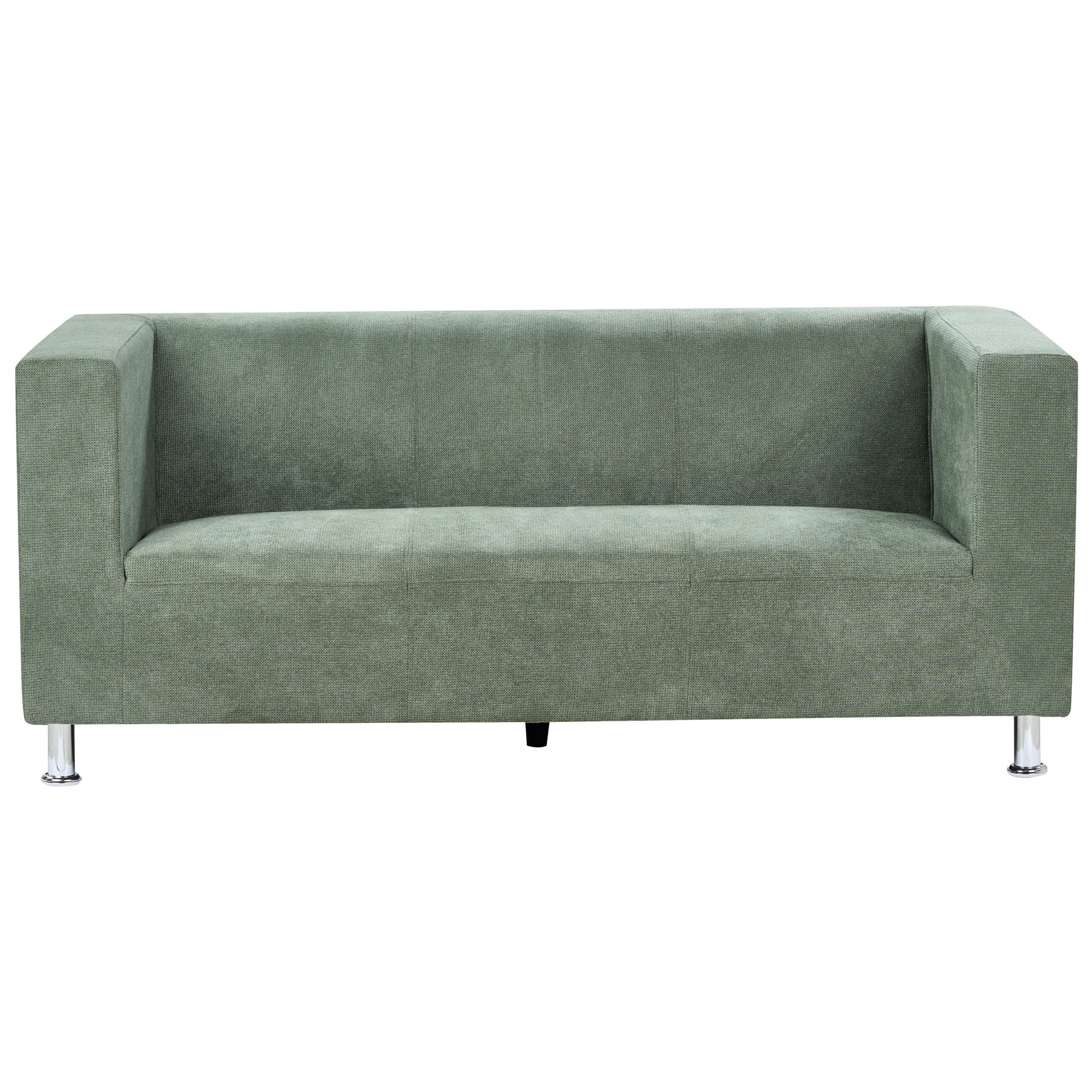 3-SITZER-SOFA Stoff grün Floro - Silberfarben/Grün, Textil (179/74/83cm) - Beliani