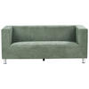 3-SITZER-SOFA Stoff grün Floro - Silberfarben/Grün, Textil (179/74/83cm) - Beliani