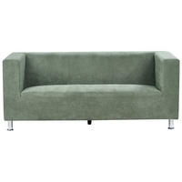 3-SITZER-SOFA Stoff grün Floro - Silberfarben/Grün, Textil (179/74/83cm) - Beliani